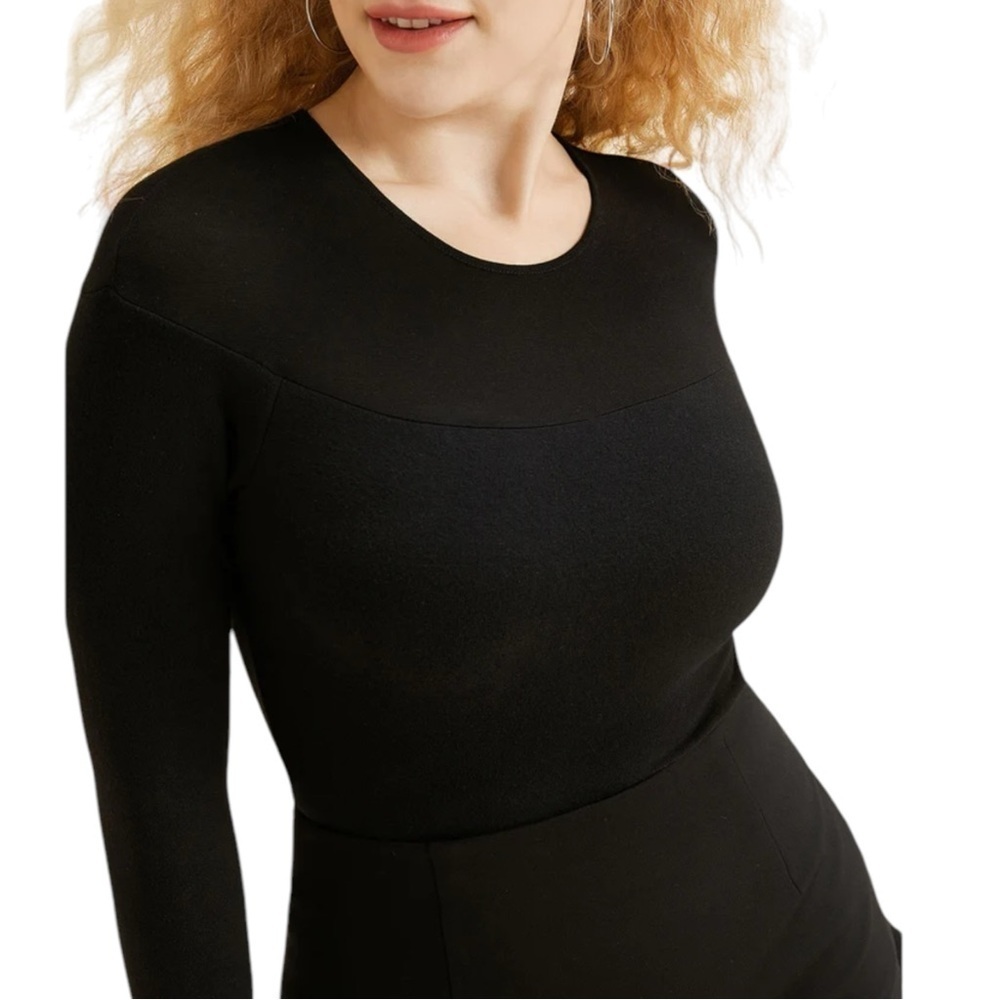 OGL Black Light Thermal Tencel Wool Sheer Shoulder Brami Top Womens Size XS